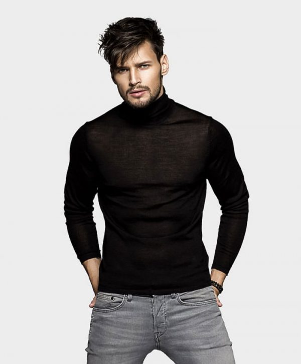 یقه اسکی مشکی مردانه - Image 2